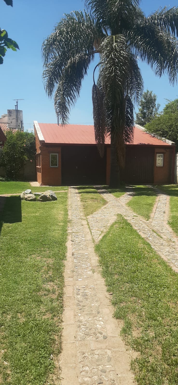 Camino de entrada y parque arbolado