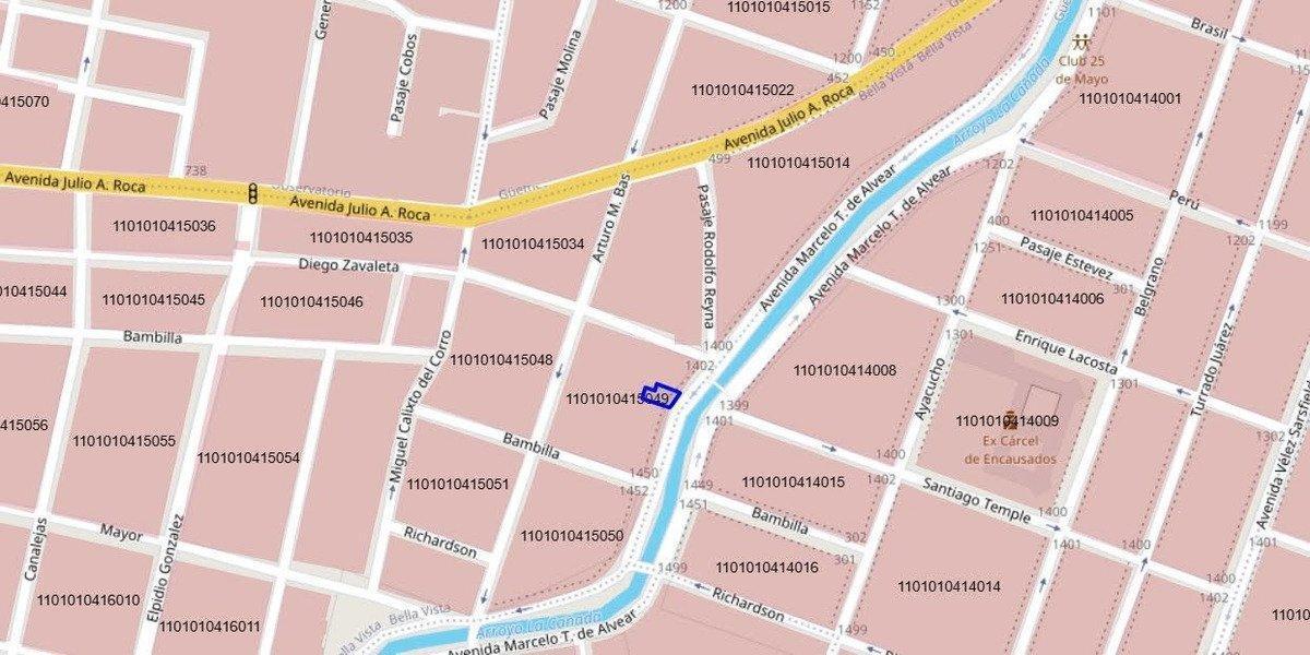 Mapa de calles con La Cañada